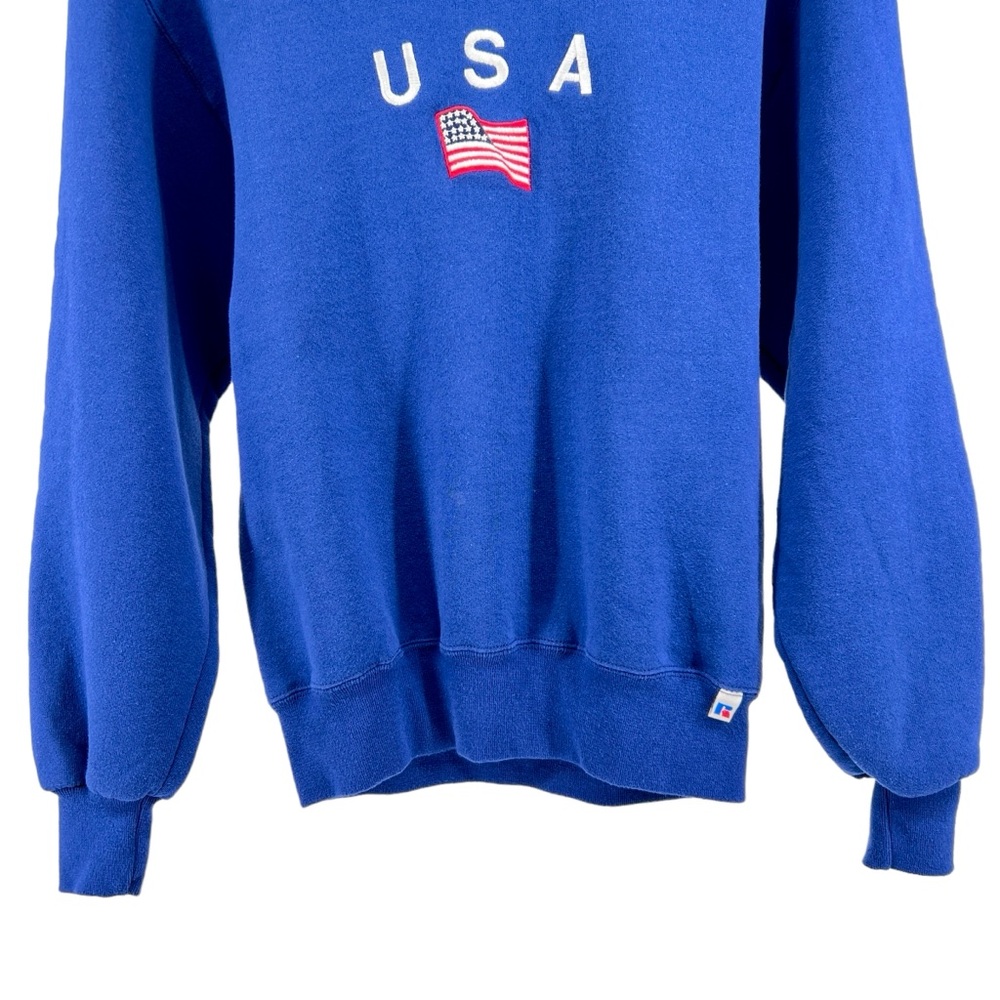 Vtg Russell Athletic USA Crewneck Sweatshirt S Unisex Embroidered Blue Olympics - Picture 5 of 12